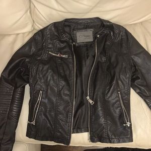 Black leather jacket